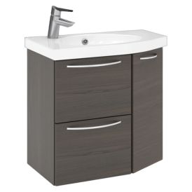 Allaskaappi Temal Mondo ruskea saarni 67,5 x 40 x 64 cm, 2 ltk + 1 ovi, viiste oikealla