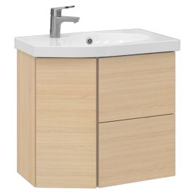 Allaskaappi Temal Mondo vaalea tammi 67,5 x 40 x 64 cm, 2 ltk + 1 ovi, viiste vasemmalla