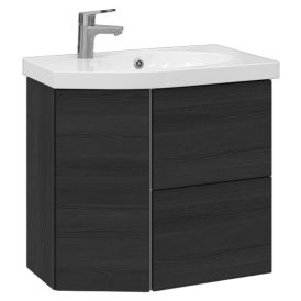 Allaskaappi Temal Mondo musta puu 67,5 x 40 x 64 cm, 2 ltk + 1 ovi, viiste vasemmalla