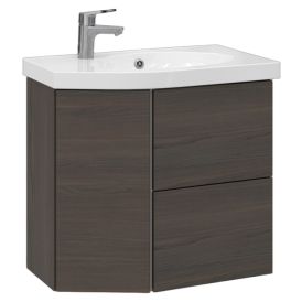 Allaskaappi Temal Mondo ruskea saarni 67,5 x 40 x 64 cm, 2 ltk + 1 ovi, viiste vasemmalla
