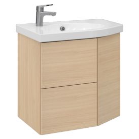 Allaskaappi Temal Mondo vaalea tammi 67,5 x 45 x 64 cm, 2 ltk + 1 ovi, viiste oikealla