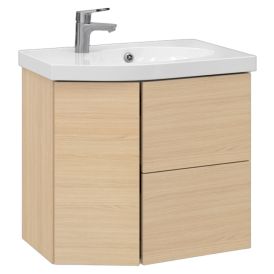 Allaskaappi Temal Mondo vaalea tammi 67,5 x 45 x 64 cm, 2 ltk + 1 ovi, viiste vasemmalla
