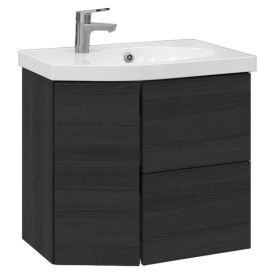 Allaskaappi Temal Mondo musta puu 67,5 x 45 x 64 cm, 2 ltk + 1 ovi, viiste vasemmalla