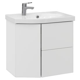 Allaskaappi Temal Mondo mattavalkoinen 67,5 x 45 x 64 cm, 2 ltk + 1 ovi, viiste vasemmalla