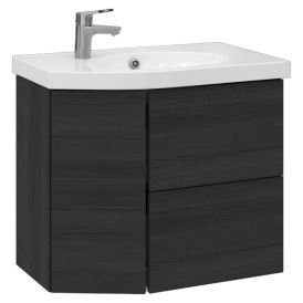 Allaskaappi Temal Mondo musta puu 72,5 x 45 x 64 cm, 2 ltk + 1 ovi, viiste vasemmalla