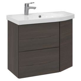 Allaskaappi Temal Mondo ruskea saarni 77,5 x 40 x 64 cm, 2 ltk + 1 ovi, viiste oikealla