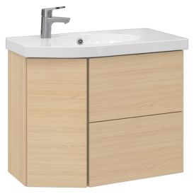 Allaskaappi Temal Mondo vaalea tammi 77,5 x 40 x 64 cm, 2 ltk + 1 ovi, viiste vasemmalla