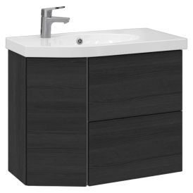 Allaskaappi Temal Mondo musta puu 77,5 x 40 x 64 cm, 2 ltk + 1 ovi, viiste vasemmalla