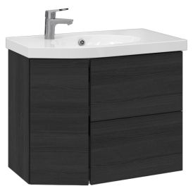 Allaskaappi Temal Mondo musta puu 77,5 x 45 x 64 cm, 2 ltk + 1 ovi, viiste vasemmalla