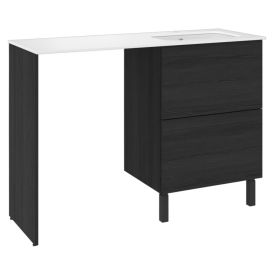 Pesukonetasokokonaisuus Temal Ilona 3 musta puu 125 x 45 x 90 cm, oikea
