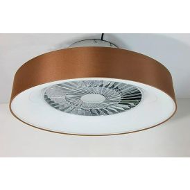 LED-tuuletinplafondi Voltomat Air Mary ruskea/hopea Ø 57 cm