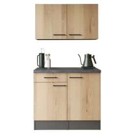 Minikeittiö Respekta Oliver yläkaapeilla artisan tammi 100 cm