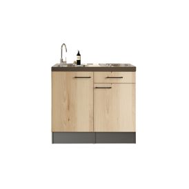 Alakaappikokonaisuus Respekta Oliver valurautaliesitasolla artisan tammi 100 cm, 1 laatikko + 2 ovea