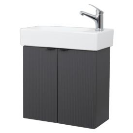 Allaskaappi Aqua Rodos Wave oikea harmaa 50 x 25 x 54,5 cm