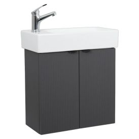 Allaskaappi Aqua Rodos Wave vasen harmaa 50 x 25 x 54,5 cm