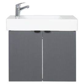 Allaskaappi Aqua Rodos Wave vasen harmaa 60 x 30 x 54,5 cm