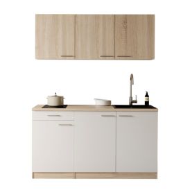 Keittiö Respekta Ingrid valkoinen/tammi 150 cm