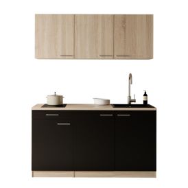 Keittiö Respekta Ingrid musta/tammi 150 cm