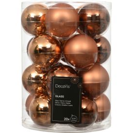 Joulupallolajitelma 6 cm 20 kpl ruskea