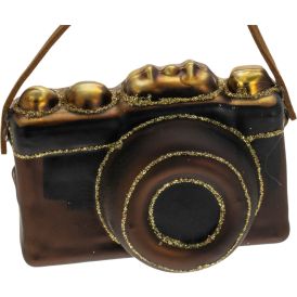 Joulukoriste retrokamera 7,5 x 5 cm ruskea