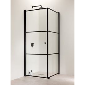 Suihkukulma Vihtan Ruutu 3+6 ruudullinen musta/kirkas 80 x 80 cm