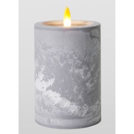 LED-kynttilä 10 cm harmaa betonikuvio
