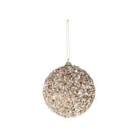 Joulupallo 10 cm glitter shampanja