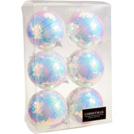 Joulupallo disco 8 cm 6 kpl irisoiva