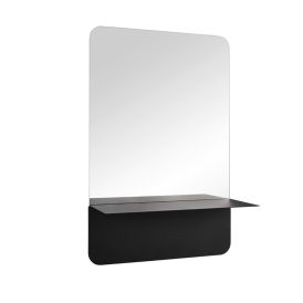 Sisustuspeili hyllyllä Mirrors & More Maren musta 40 x 60 cm