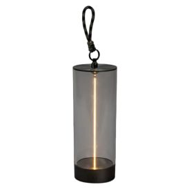 LED-pöytävalaisin Konstsmide Edison tummanharmaa Ø 9 x 24 cm