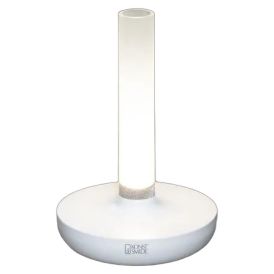 LED-pöytävalaisin Konstsmide Biarritz valkoinen Ø 13,5 x 20,5 cm