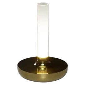 LED-pöytävalaisin Konstsmide Biarritz kulta Ø 13,5 x 20,5 cm