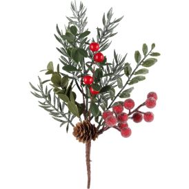 Koristeoksa lumihuurre punaiset marjat 24 cm