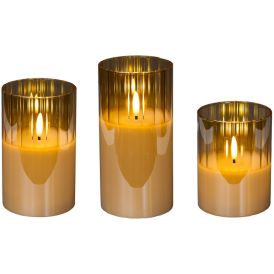 LED-lasikynttilä Airam Valora meripihka 3kpl