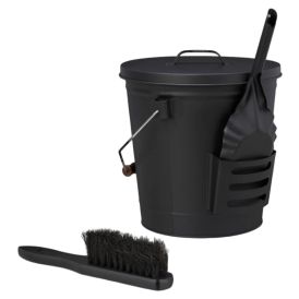 Tuhkaämpärisetti Valo musta 15 l