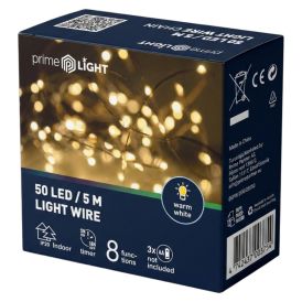 Valolanka Prime Light lämmin valkoinen 50 x LED 5 m