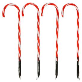 Ulkokarkkikeppi punavalkoinen 47 cm 4 kpl/pkt