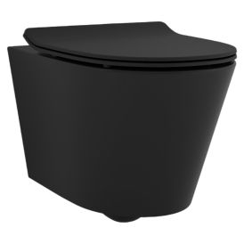 Seinä-WC Svedbergs Vege musta 36,5 x 52 x 32 cm, ilman kantta