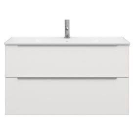Allaskaappi Svedbergs Stilla alumiinivetimillä valkoinen 100 x 45 x 57 cm, 2 laatikkoa