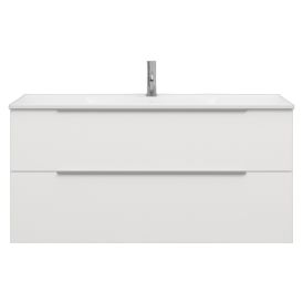 Allaskaappi Svedbergs Stilla alumiinivetimillä valkoinen 120 x 45 x 57 cm, 2 laatikkoa