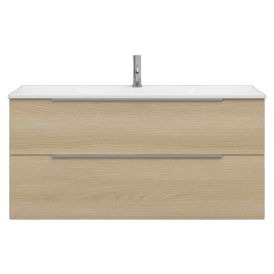 Allaskaappi Svedbergs Stilla alumiinivetimillä vaalea tammi 120 x 45 x 57 cm, 2 laatikkoa