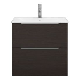 Allaskaappi Svedbergs Stilla alumiinivetimillä tumma tammi 60 x 45 x 57 cm, 2 laatikkoa