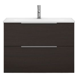 Allaskaappi Svedbergs Stilla alumiinivetimillä tumma tammi 80 x 35 x 57 cm, 2 laatikkoa