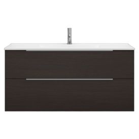 Allaskaappi Svedbergs Stilla alumiinivetimillä tumma tammi 120 x 45 x 57 cm, 2 laatikkoa