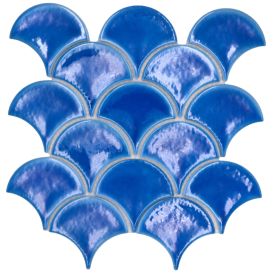 Mosaiikkilaatta Welscheit Fan Ice Crackle FS IC3 sininen 25,9 x 27,3 cm