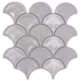 Mosaiikkilaatta Welscheit Fan Ice Crackle FS IC1 valkoinen 25,9 x 27,3 cm