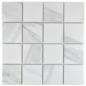 Mosaiikkilaatta Welscheit Quadrat Carrara CIM Q73 CR valkoinen 30,6 x 30,6 cm