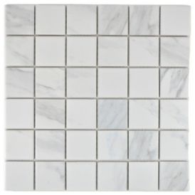 Mosaiikkilaatta Welscheit Quadrat Carrara CIM Q48 CR valkoinen 30,6 x 30,6 cm