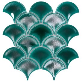 Mosaiikkilaatta Welscheit Fan Ice Crackle FS IC5 turkoosi 25,9 x 27,3 cm