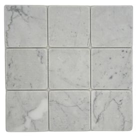 Mosaiikkilaatta Welscheit Quadrat Marmor Carrara MOS 98Q2000 valkoinen 29,8 x 29,8 cm